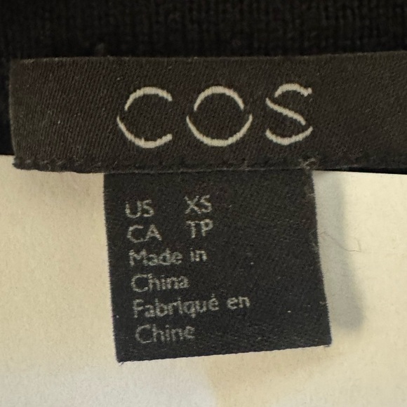 COS A-Line Midi-Length Mock Neck Minimalist Long Sleeve Dress, Black, Size XS - Picture 11 of 13